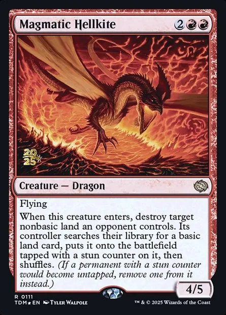 Magmatic Hellkite, Magic card PTDM 111s — Tarkir: Dragonstorm Promos set