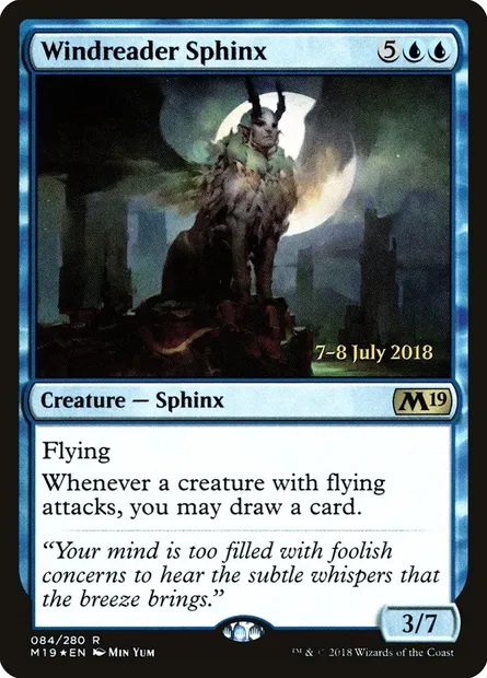 Windreader Sphinx, Magic card PM19 84s — Core Set 2019 Promos set