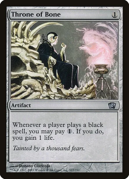 Trône d'os, carte Magic 8ED 317★ — extension Huitième Edition