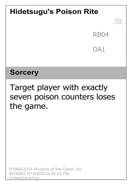 Hidetsugu's Poison Rite, carte Magic UNK RB04a — extension Unknown Event