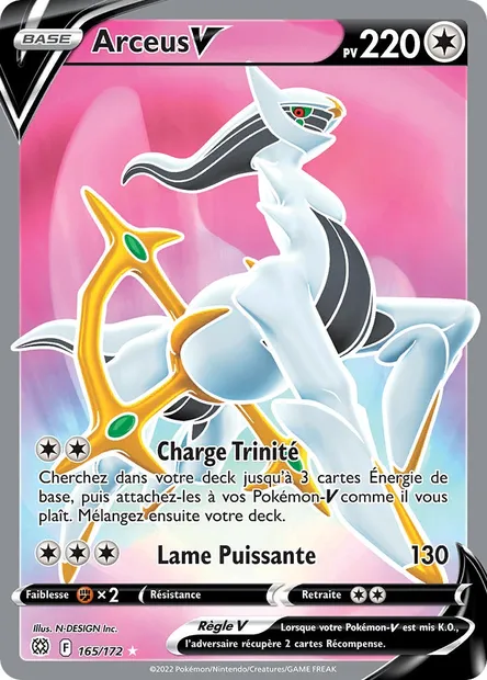 Arceus V, carte Pokémon BRS 165 — extension Stars Étincelantes