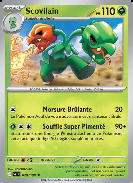 Scovilain, carte Pokémon SVI 029 — extension Écarlate et Violet