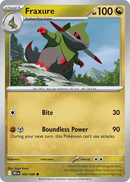 Fraxure, Pokémon card BLK 069 — Black Bolt set
