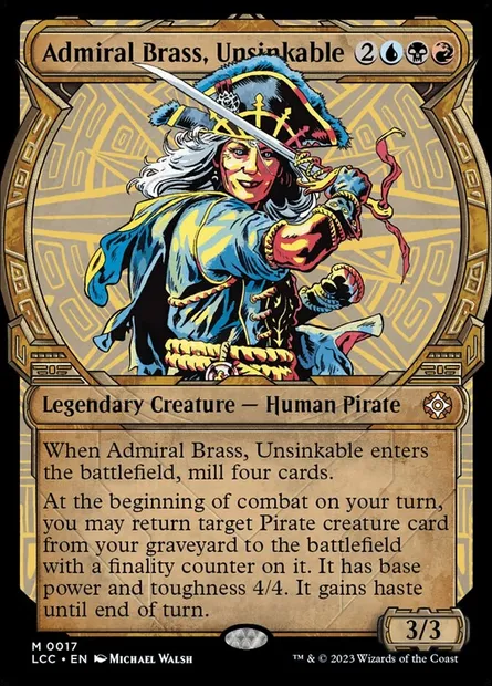 Admiral Brass, Unsinkable, Magic card LCC 17 — The Lost Caverns of Ixalan Commander set
