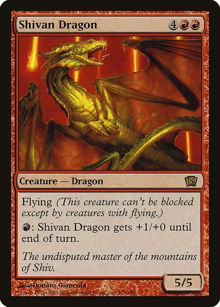Shivan Dragon, Magic card 8ED 221★ — Eighth Edition set