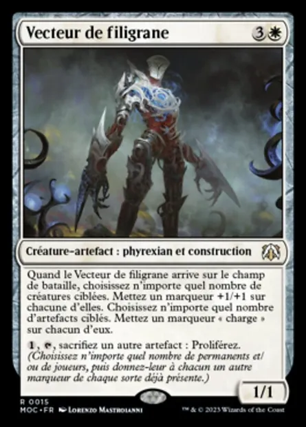 Vecteur de filigrane, carte Magic MOC 15 — extension March of the Machine Commander