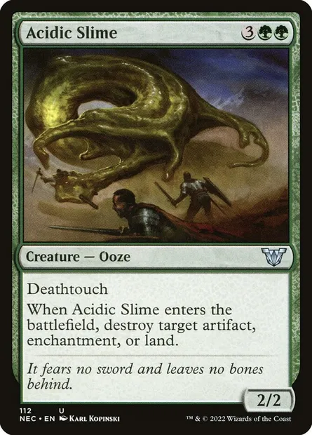 Acidic Slime, Magic card NEC 112 — Neon Dynasty Commander set