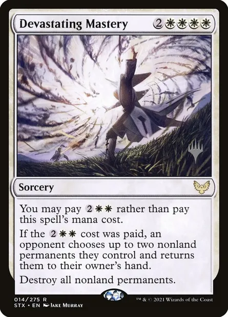 Maîtrise dévastatrice, carte Magic PSTX 14p — extension Strixhaven: School of Mages Promos