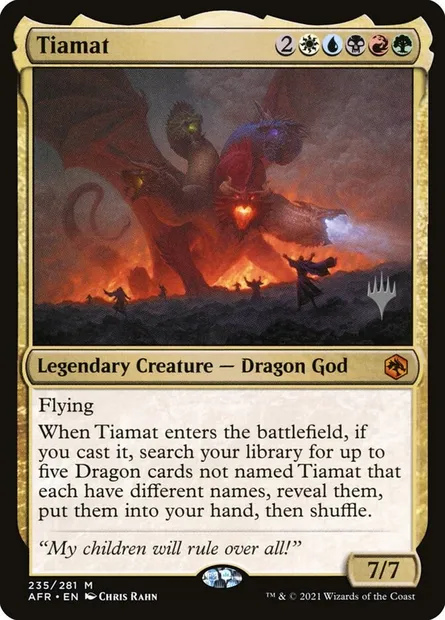 Tiamat, carte Magic PAFR 235p — extension Adventures in the Forgotten Realms Promos