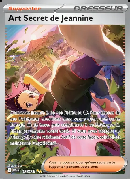 Art Secret de Jeannine, carte Pokémon PRE 173 — extension Évolutions Prismatiques
