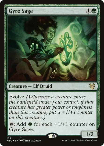 Gyre Sage, Magic card MIC 140 — Midnight Hunt Commander set