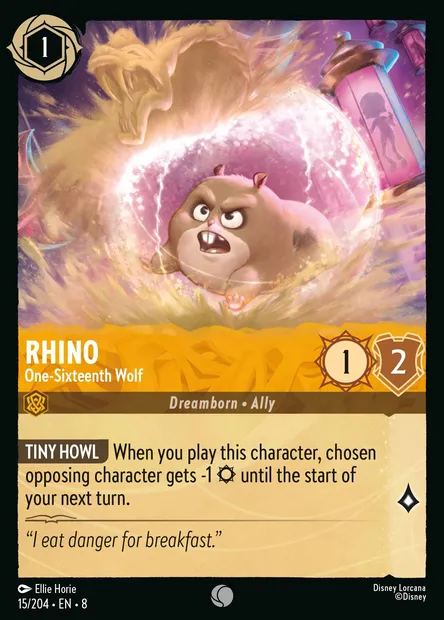 Rhino - One-Sixteenth Wolf, Disney Lorcana card CH8-015 — The Reign of Jafar set