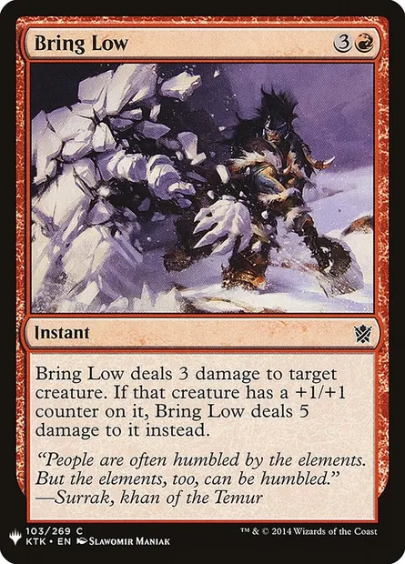 Mettre à bas, carte Magic PLST KTK-103 — extension The List