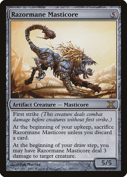 Razormane Masticore, Magic card 10E 340 — Tenth Edition set