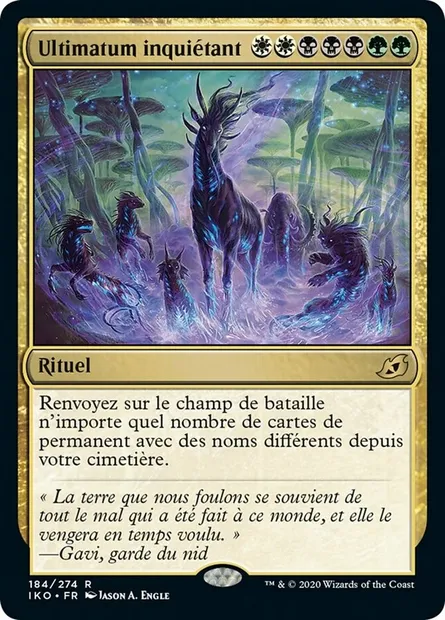 Ultimatum inquiétant, carte Magic IKO 184 — extension Ikoria: Lair of Behemoths