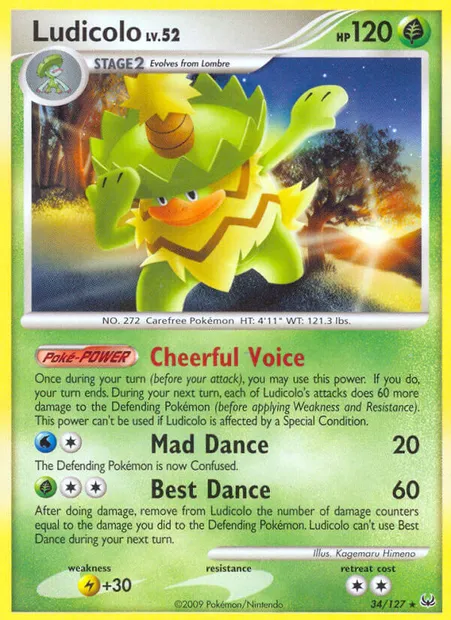 Ludicolo, Pokémon card PL 34 — Platinum set