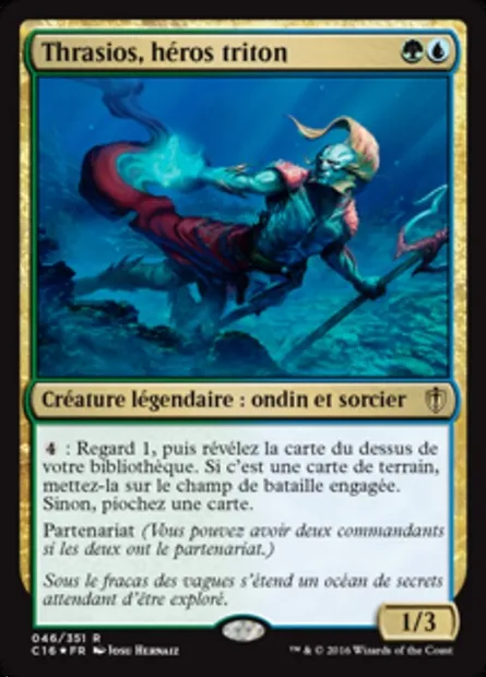 Thrasios, héros triton, carte Magic C16 46 — extension Commander 2016