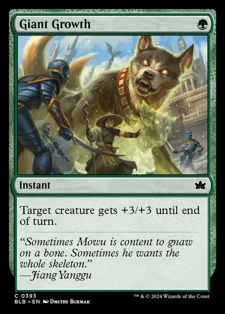 Giant Growth, Magic card BLB 393 — Bloomburrow set