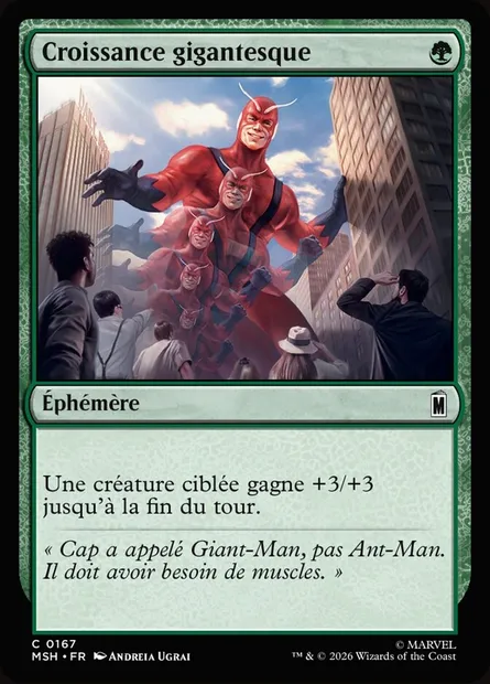 Croissance gigantesque, carte Magic MSH 167 — extension Marvel Super Heroes