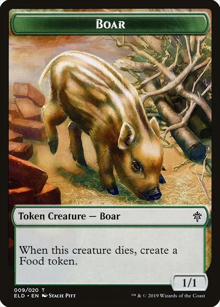 Boar, Magic card TELD 9 — Throne of Eldraine Tokens set