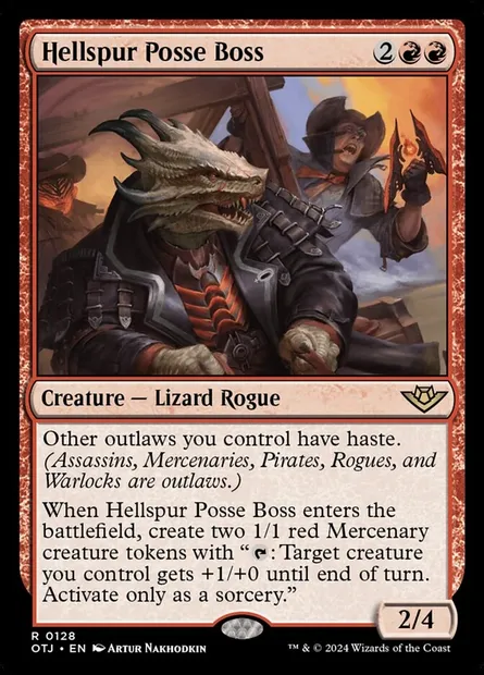 Hellspur Posse Boss, Magic card OTJ 128 — Outlaws of Thunder Junction set