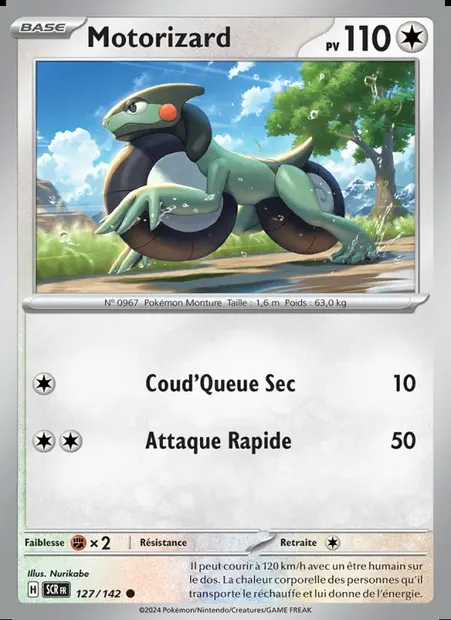 Motorizard, carte Pokémon SCR 127 — extension Couronne Stellaire