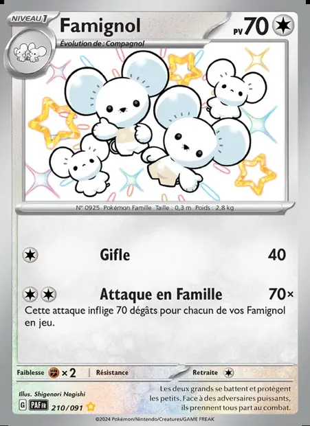 Famignol, carte Pokémon PAF 210 — extension Destinées de Paldea