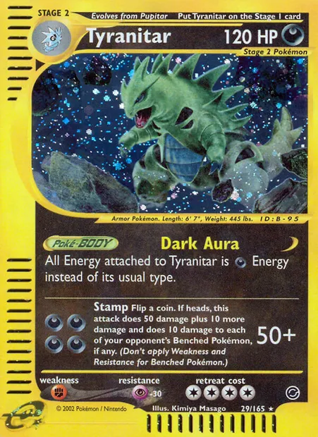Tyranitar, Pokémon card EX 29 — Expedition Base Set set