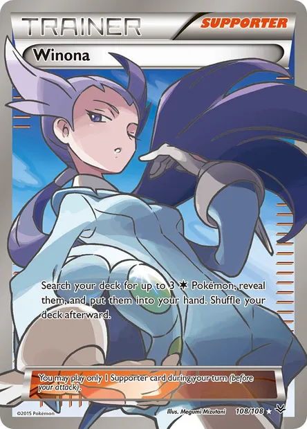 Winona, Pokémon card ROS 108 — Roaring Skies set