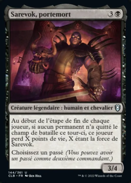 Sarevok, portemort, carte Magic CLB 144 — extension Commander Légendes : la bataille de la Porte de Baldur