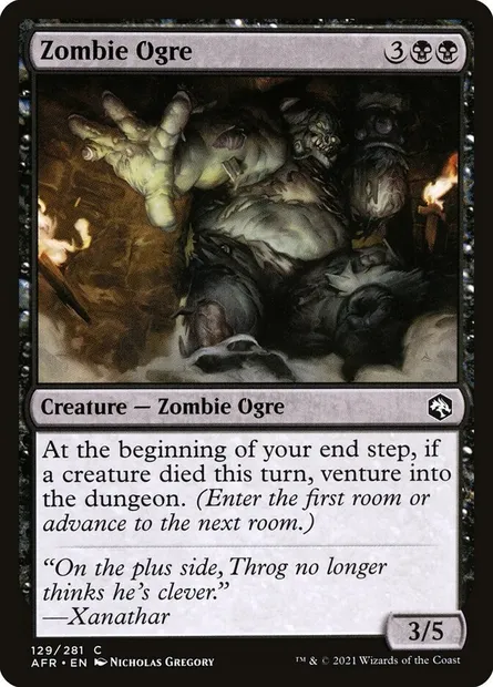 Zombie Ogre, Magic card AFR 129 — Adventures in the Forgotten Realms set