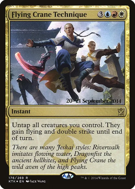 Flying Crane Technique, Magic card PKTK 176s — Khans of Tarkir Promos set