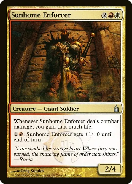 Sunhome Enforcer, Magic card RAV 233 — Ravnica: City of Guilds set