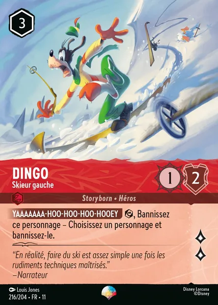 Dingo - Skieur gauche, carte Disney Lorcana CH11-216 — extension Givresort