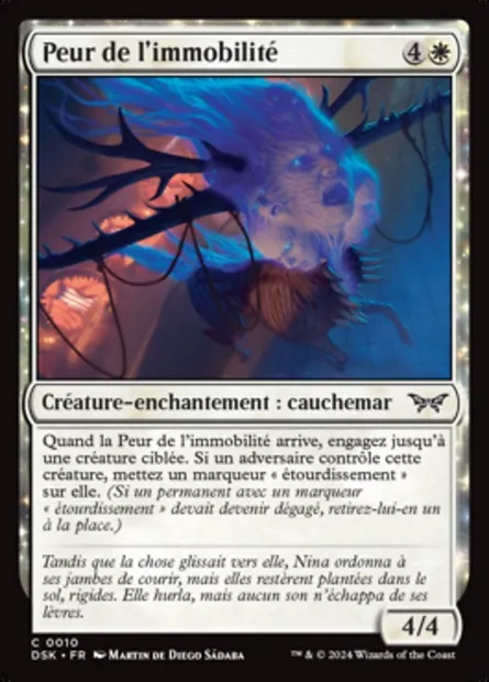 Peur de l'immobilité, carte Magic DSK 10 — extension Duskmourn: House of Horror