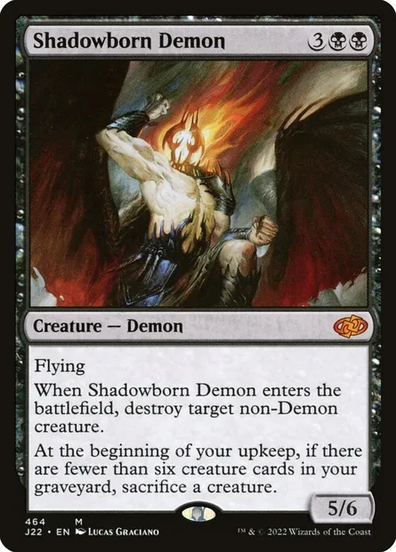 Shadowborn Demon, Magic card J22 464 — Jumpstart 2022 set