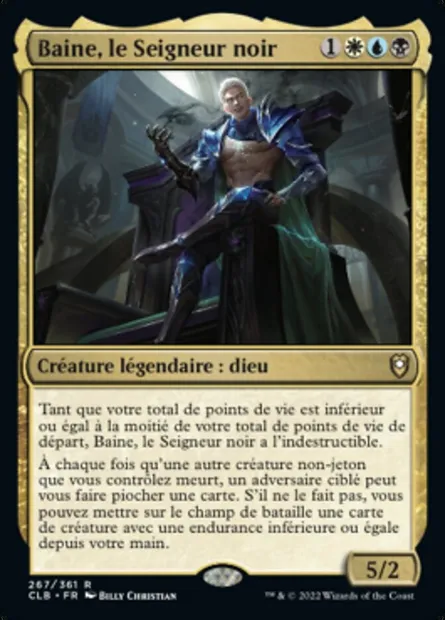 Baine, le Seigneur noir, carte Magic CLB 267 — extension Commander Légendes : la bataille de la Porte de Baldur