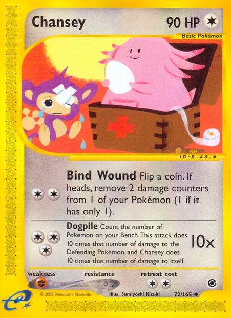 Chansey, Pokémon card EX 72 — Expedition Base Set set