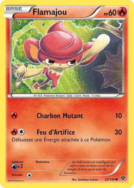 Flamajou, carte Pokémon XY 22 — extension XY