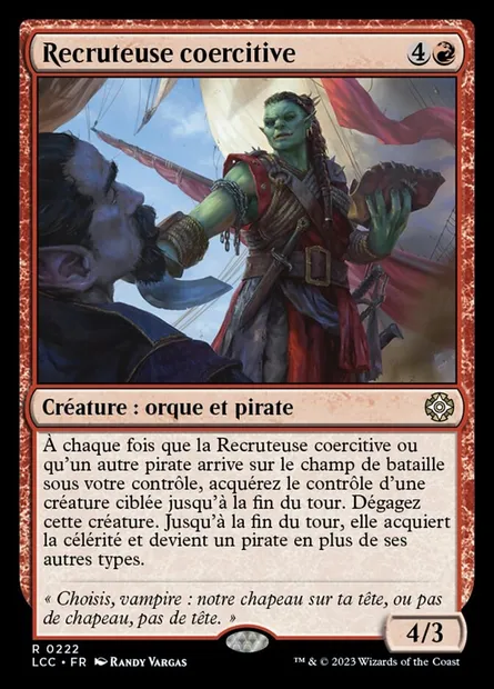 Recruteuse coercitive, carte Magic LCC 222 — extension The Lost Caverns of Ixalan Commander