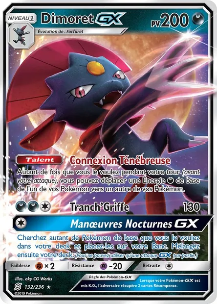Dimoret GX, carte Pokémon UNM 132 — extension Harmonie des Esprits