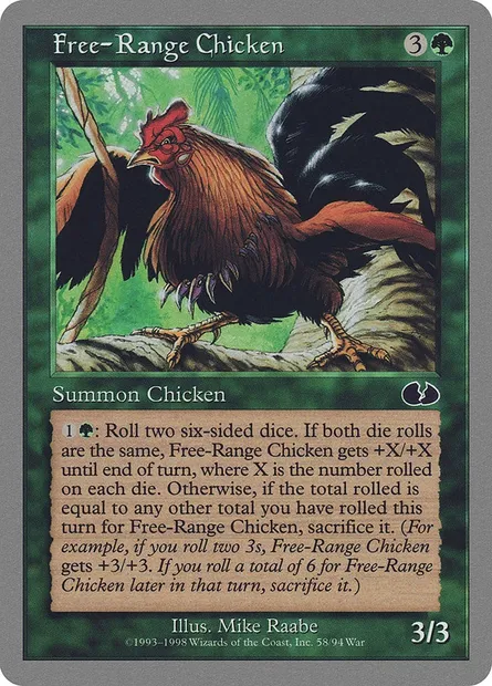 Free-Range Chicken, carte Magic UGL 58 — extension Unglued