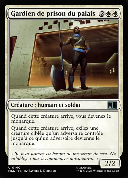 Gardien de prison du palais, carte Magic MSC 140 — extension Marvel Super Heroes Commander