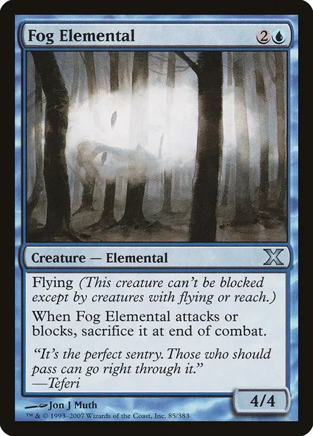 Fog Elemental, Magic card 10E 85 — Tenth Edition set