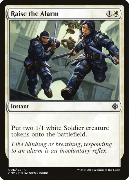 Raise the Alarm, Magic card CN2 96 — Conspiracy: Take the Crown set