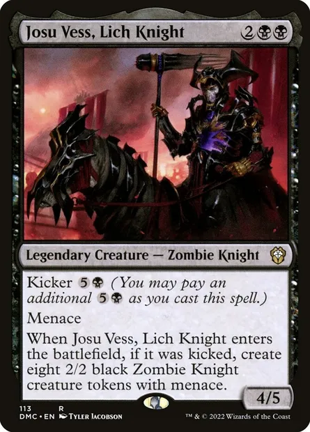 Josu Vess, Lich Knight, Magic card DMC 113 — Dominaria United Commander set