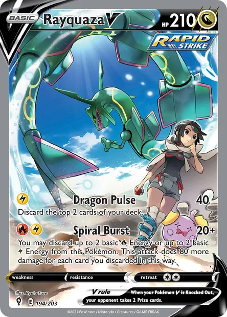 Rayquaza V, Pokémon card EVS 194 — Evolving Skies set