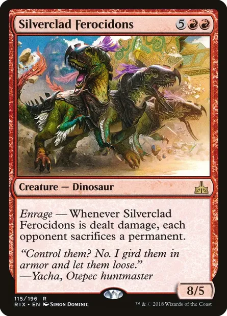 Silverclad Ferocidons, Magic card RIX 115 — Rivals of Ixalan set