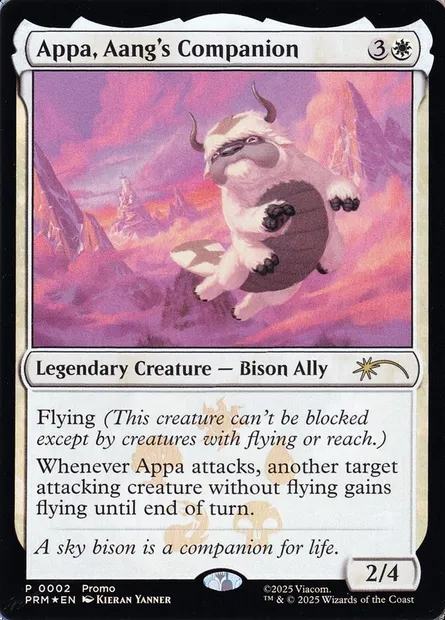 Appa, compagnon d'Aang, carte Magic PMEI 2026-8 — extension Media and Collaboration Promos
