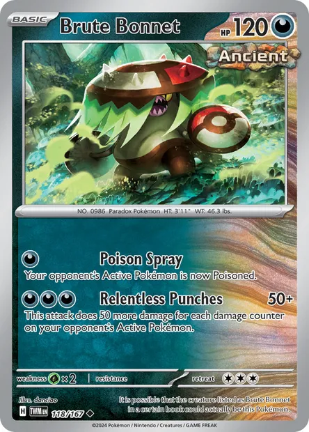 Brute Bonnet, Pokémon card TWM 118 — Twilight Masquerade set
